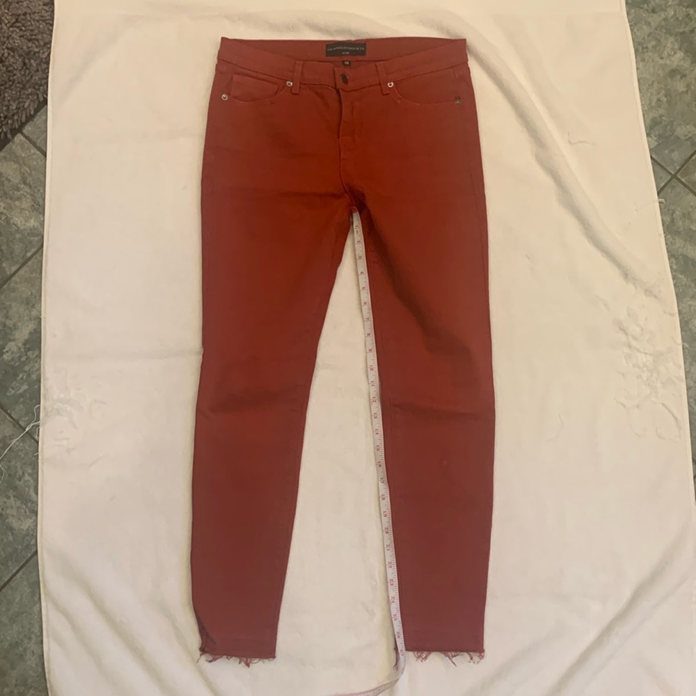 Sundance red jeans made by Los Angeles denim company